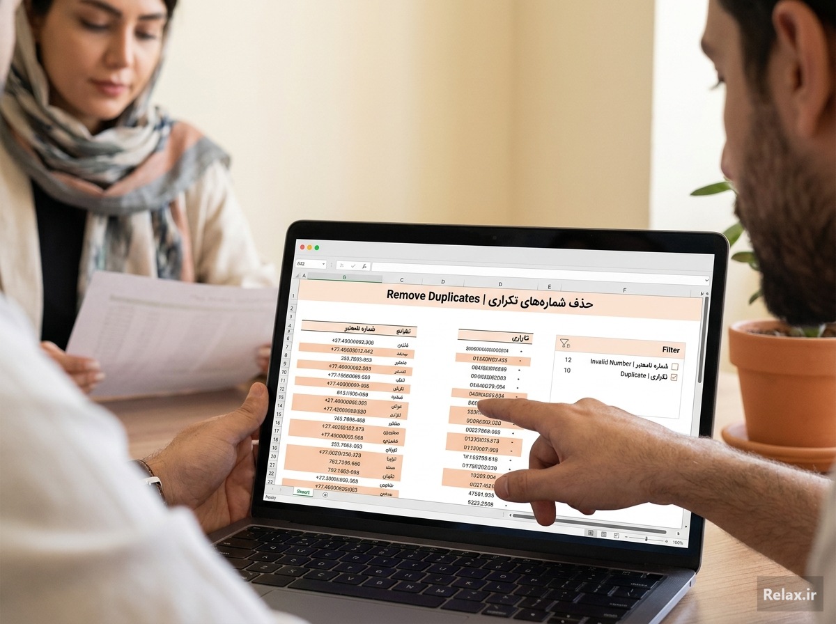 شناسایی و حذف شماره های تکراری و نادرست در فایل اکسل پیامک