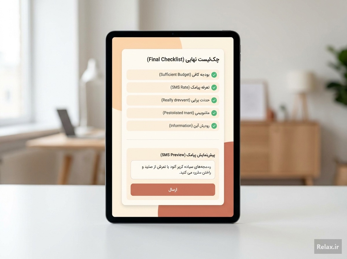 چک‌لیست کنترل کیفیت متن پیامک پیش از ارسال در پنل پیامکی
