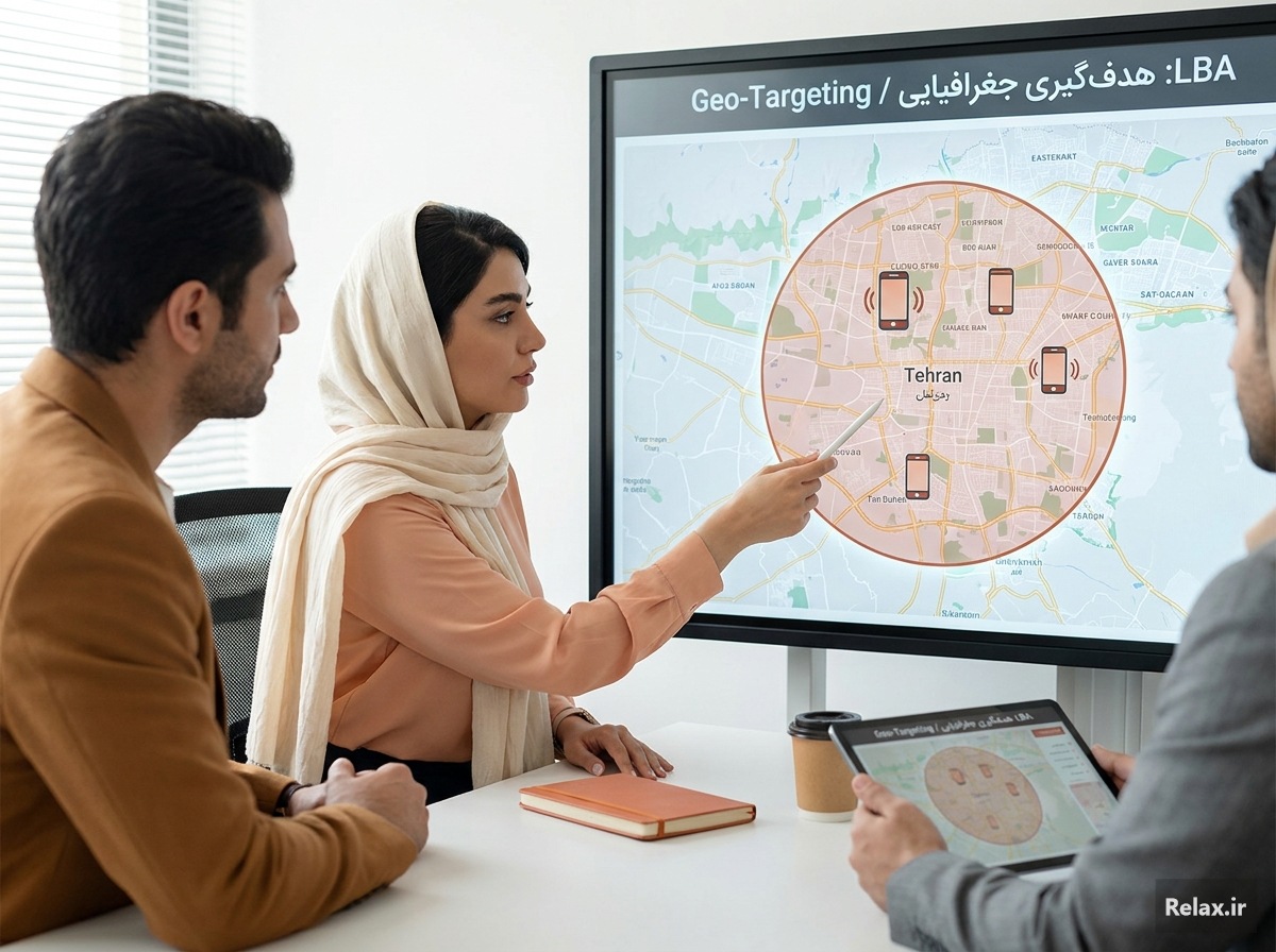شعاع ارسال پیامک زنده LBA روی نقشه هنگام ورود مخاطب به محدوده جغرافیایی